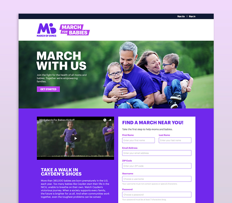 March of Dimes Web Design